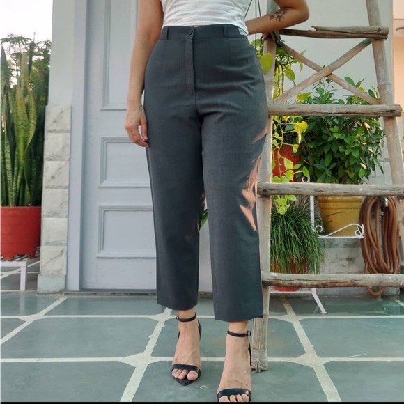 Local Artist Pants - Grey Formal High Waist Chino Pants